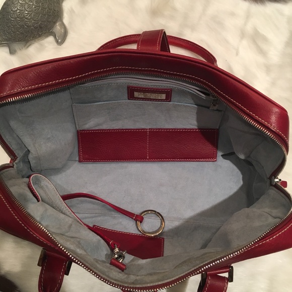 Lambertson Truex Red Leather Hand Bag - Picture 5 of 8
